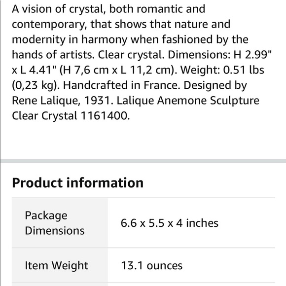 Lalique ~ Anemone flower crystal paperweight - Picture 5 of 9